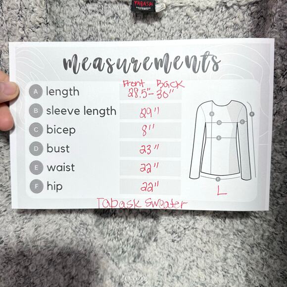 Tabask Handmade Alpaca Blend Cardigan Sweater Women’s Size L Gray Hooded Peru - Picture 6 of 6